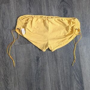 Yellow Scrunch Pole Shorts